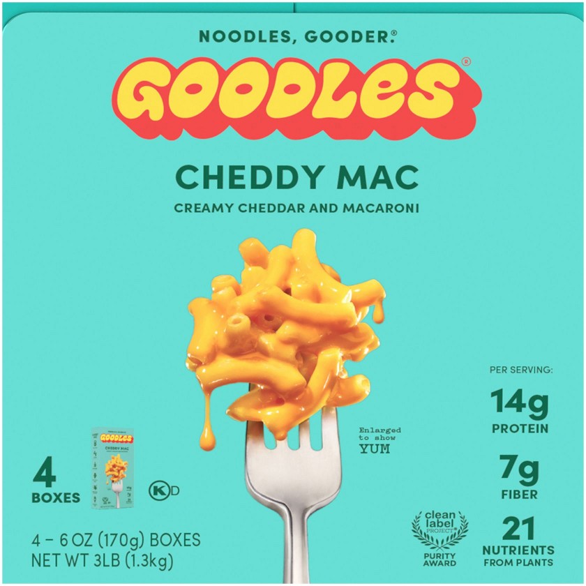 Cheddy Macaroni and Cheese Noodles with Cheddar Cheese, Boxes, 4 pk./6 oz.