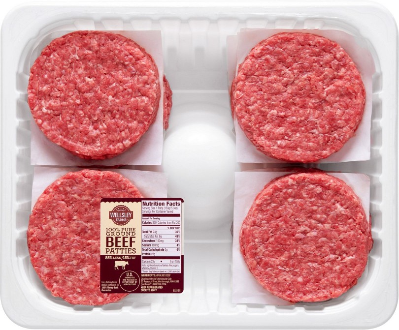 85% Ground Beef Patties, 12 ct., 3.75 - 4.5 lbs.