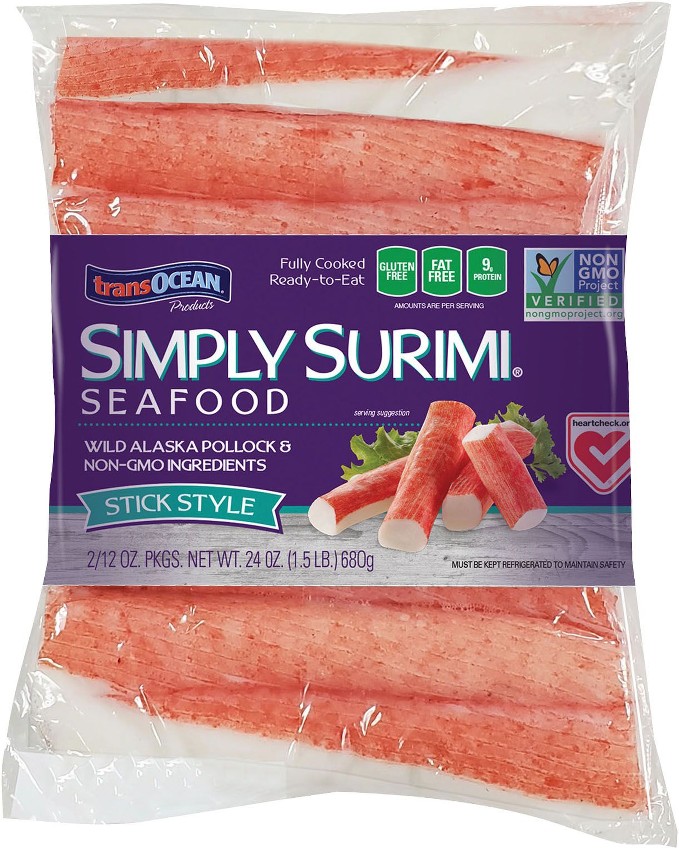 Simply Surimi Seafood, Stick Style, Wild-Caught Alaskan Pollock, 2 pk./12 oz.