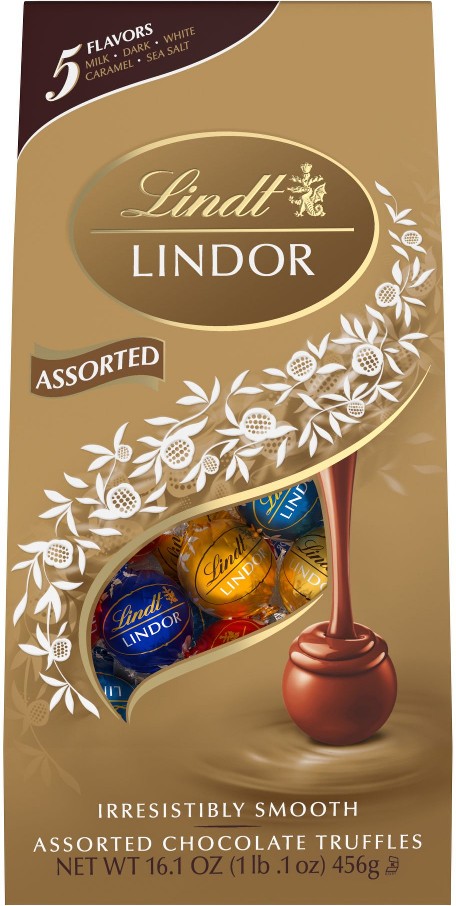 Lindor Assorted Chocolate Candy Truffles, Chocolates with Smooth, Melting Truffle Center, 16.1 oz.