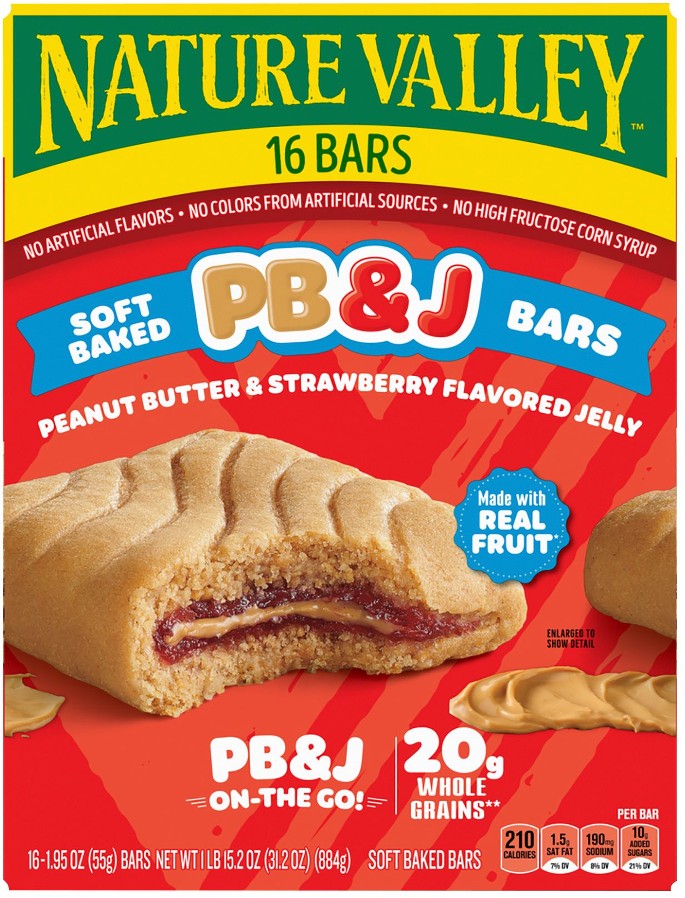 Soft Baked Peanut Butter & Strawberry Flavored Jelly Bars, 16 ct./1.95 oz.