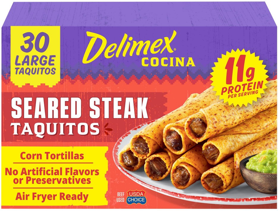 Seared Steak Corn Taquitos Frozen Snacks, 30 ct.