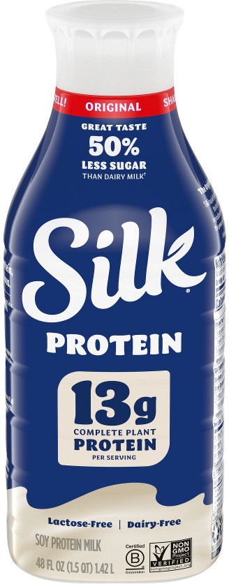 13g Protein Soy Milk, Original, Dairy Free, Lactose Free, Plant Based Milk, 48 fl. oz.