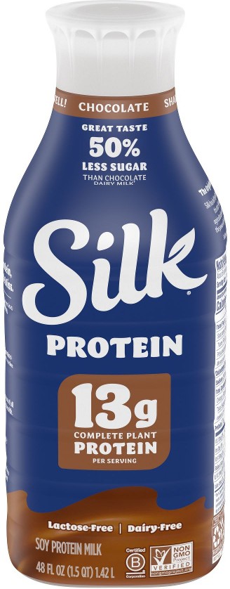 13g Protein Soy Milk, Chocolate, Dairy Free, Lactose Free, Plant Based Milk, 48 fl. oz.