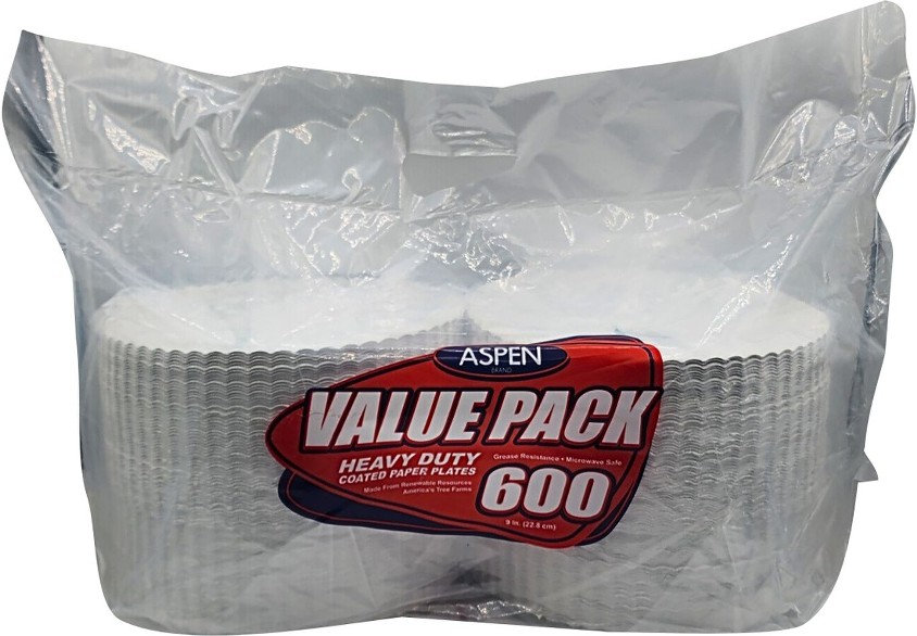 9" Heavy Duty Coated Paper Plates, 600 ct.