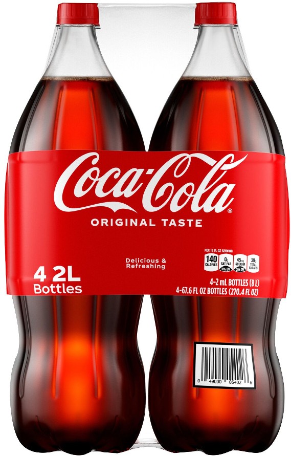Soda Soft Drink, Bottles, 4 pk./2 Liters