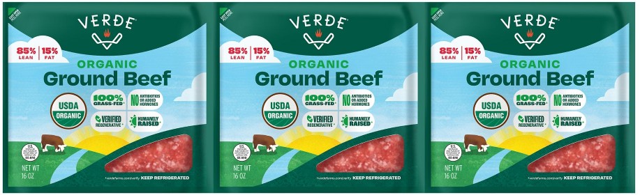 Organic Grass Fed 85% Ground Beef,  3 pk./1 lb.