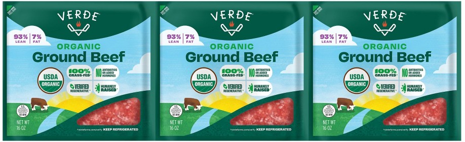 Organic Grass Fed 93% Ground Beef,  3 pk./1 lb.