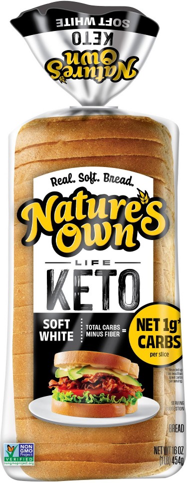 Life Keto Soft White Bread, Net 1 Carb Sliced White Keto Bread Loaf, 16 oz.