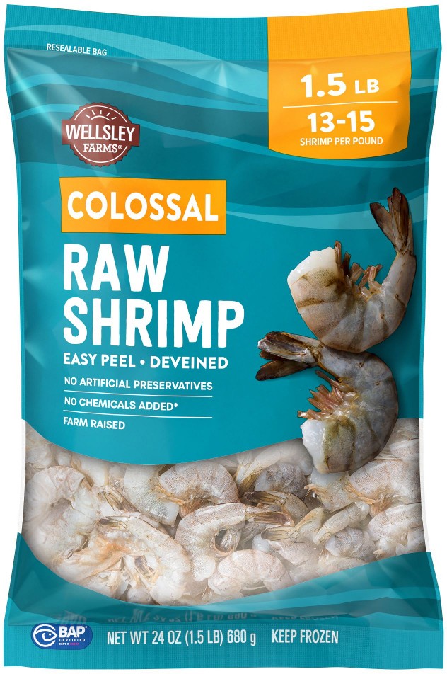 Super Colossal EZ Peel Uncooked Shrimp, 13-15 Shrimp Per Pound, 1.5 lbs.