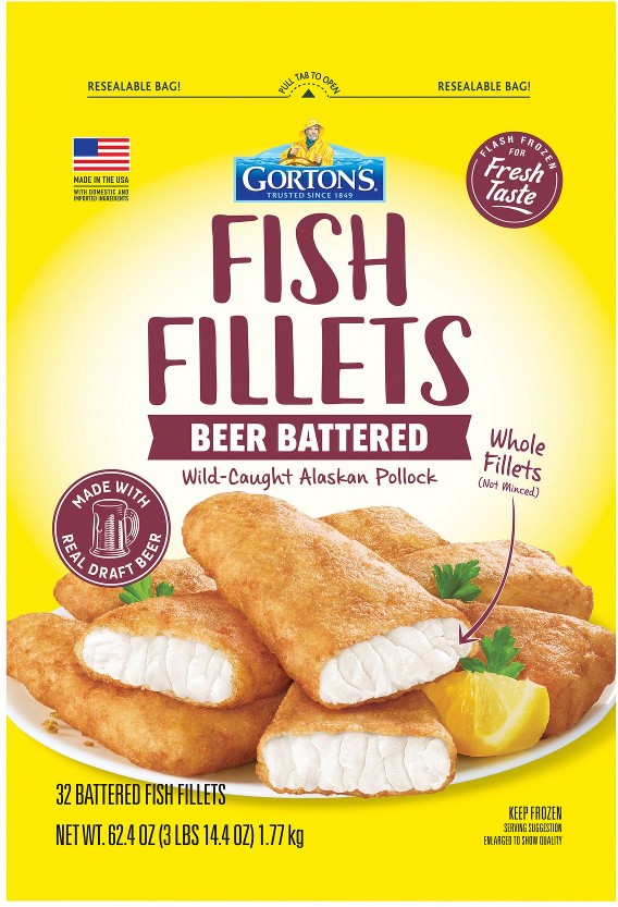 Beer Battered Fish Fillets, Wild Caught Alaskan Pollock, 32 ct.