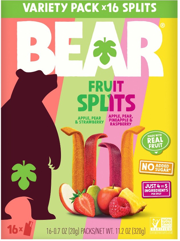 Real Fruit Splits, Variety Pack, Snack Packs, 16 ct./0.7 oz.