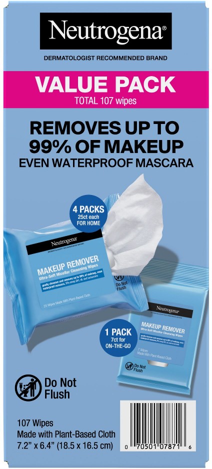 Daily Makeup Remover Cleansing Wipes, 107 ct.