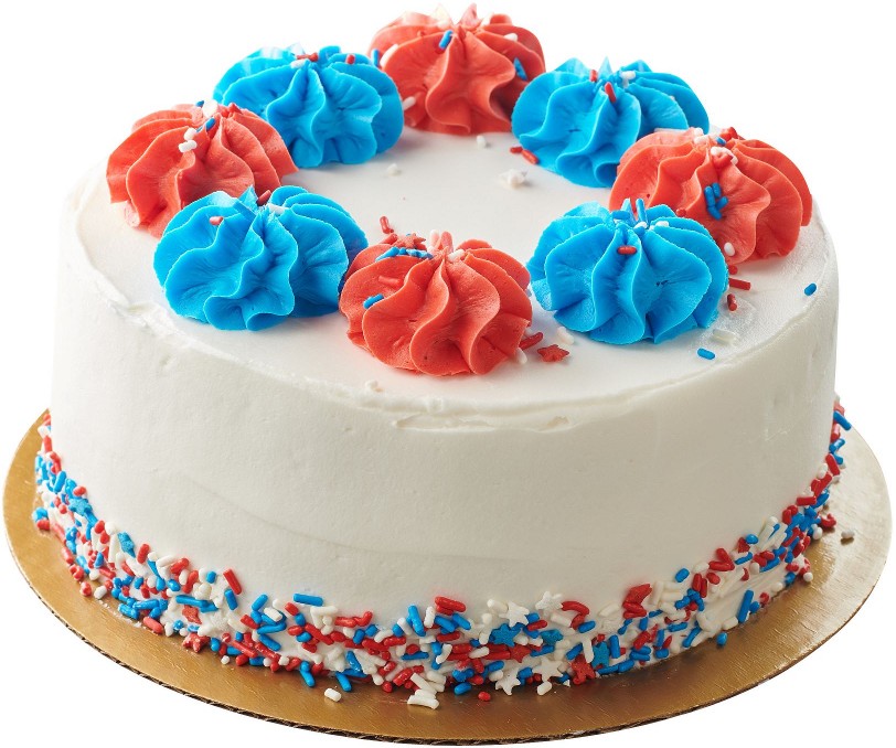 7" Patriotic Red, White & Blue Color Blast Cake