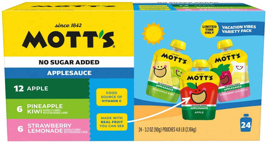 Vacation Vibes No Sugar Added Applesauce Variety Pack, 24 pk./3.2 oz.