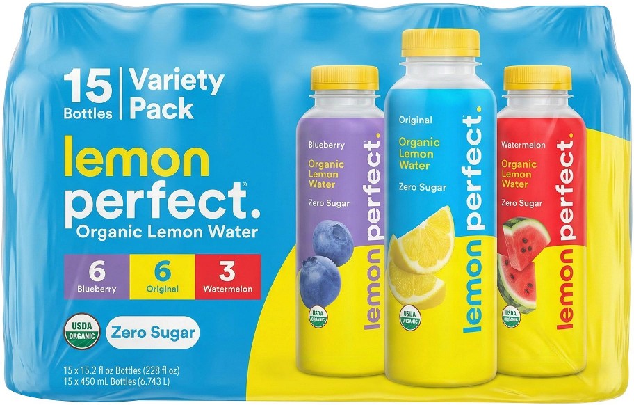 Organic Lemon Water Variety Pack, Bottles, 15 pk./15.2 oz.