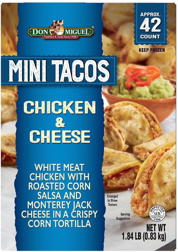 Mini Tacos, Chicken and Cheese, Frozen, 42 ct.