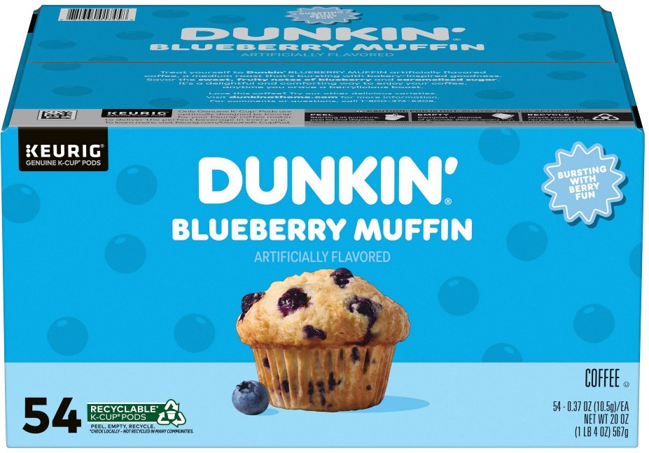 Blueberry Muffin Ground Coffee, Medium Roast, Keurig K-Cup Pods, 54 ct.