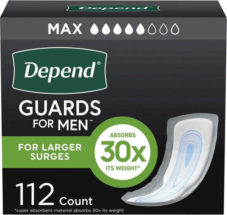 Guards Incontinence Pads for Men, Maximum Absorbency, 112 ct.