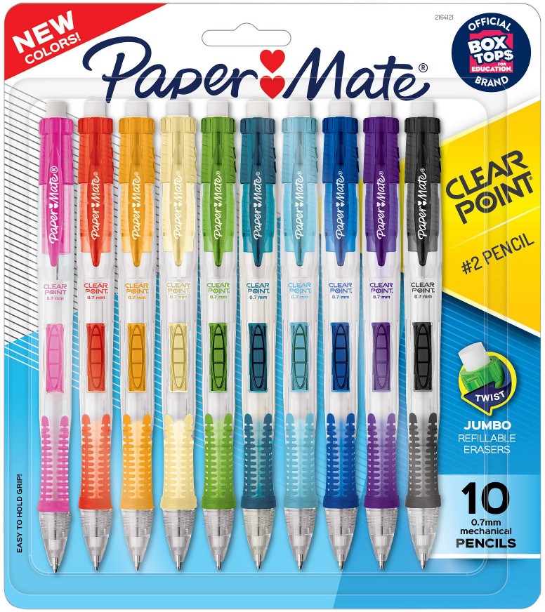 Clearpoint Mechanical Pencils, HB #2 Lead (0.7mm), Assorted Barrel Colors, 10 ct.