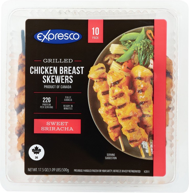 Sweet Sriracha Chicken Breast Skewers, Individual Skewers, 10 ct.