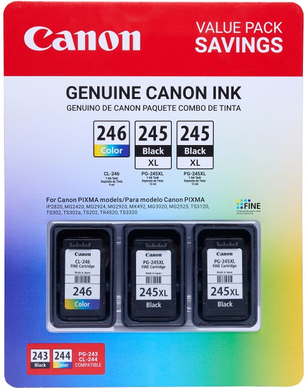 PG245XL and CL246 Ink Combo Pack