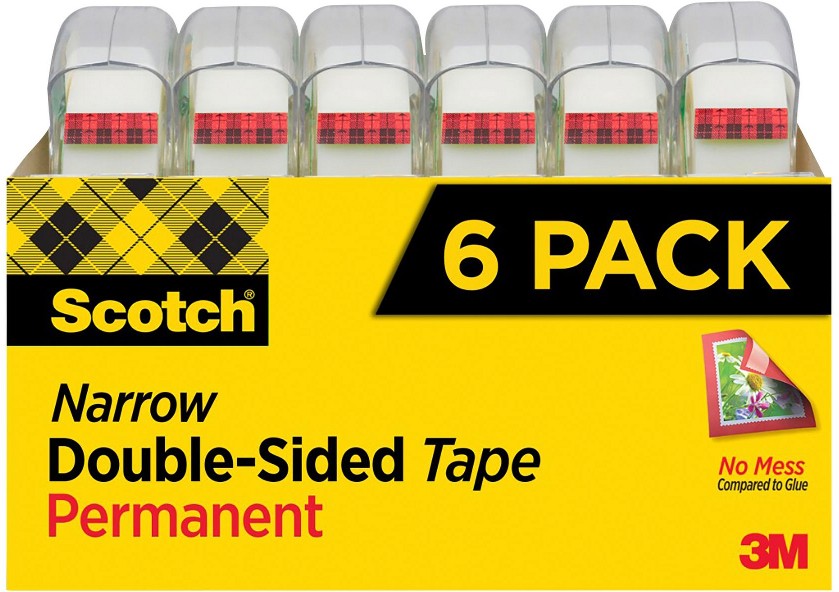 Double Sided Tape 6 Rolls 1/2" x 500" per roll