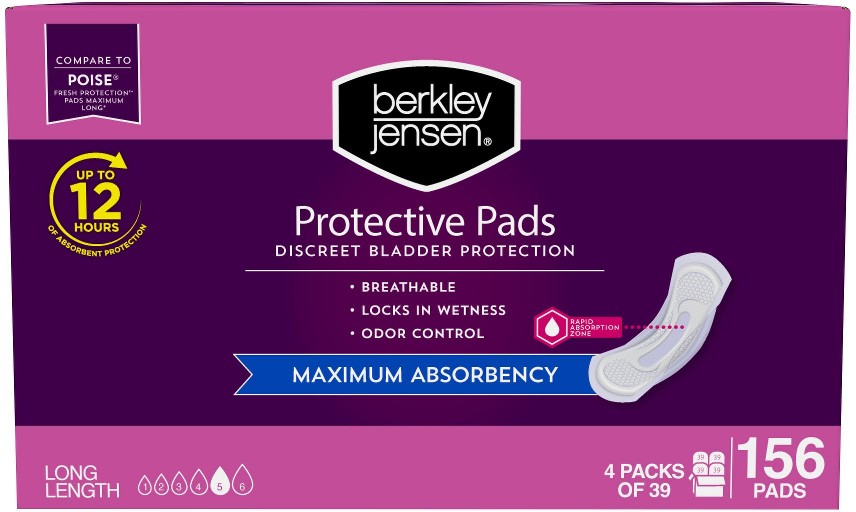 Incontinence and Post Partum Bladder Control Pad, Maximum Absorbency, 156 ct.