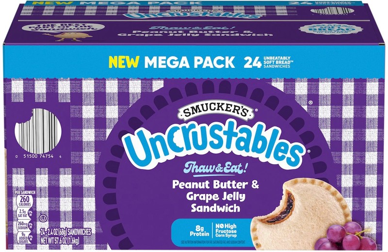 Uncrustables Peanut Butter & Grape Jelly Sandwiches, Mega Pack, Frozen, 24 ct./2.4 oz.