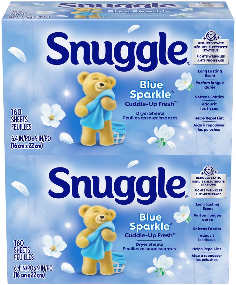 Blue Sparkle Fabric Softener Dryer Sheets