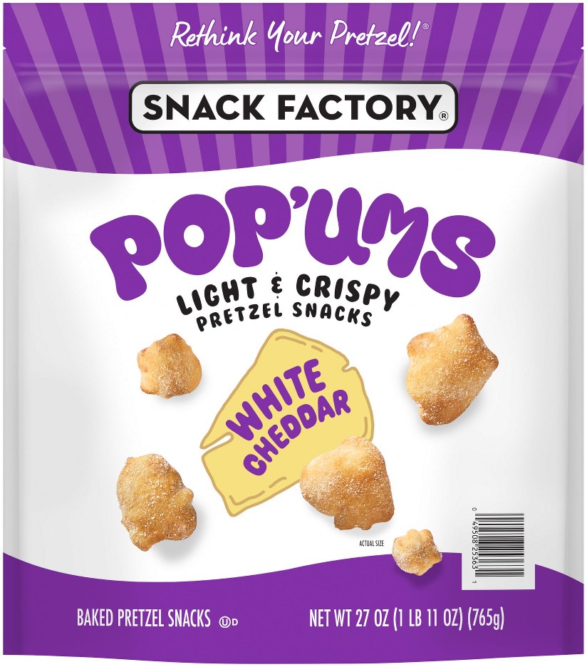 Pop'ums White Cheddar Pretzel Snacks, 27 oz.