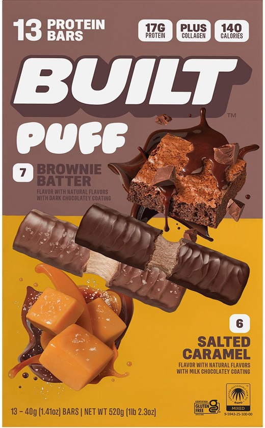 Puff, Protein Bar Variety Twin Pack, Brownie Batter & Salted Caramel, Value Pack, 13 ct./1.41 oz.