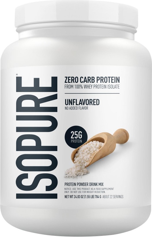 Zero Carb Protein, 25g Protein, Unflavored Whey Protein Isolate, 1.5 lbs