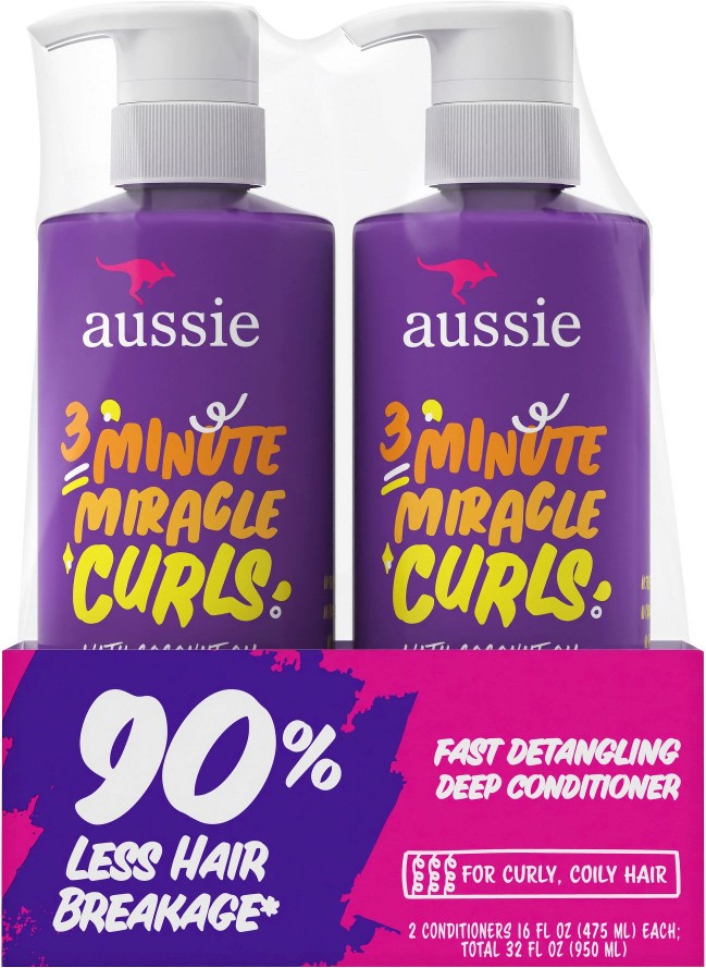 3 Minute Miracle Curls Detangling Deep Conditioner Treatment with Coconut Oil, 2 pk./16 oz.