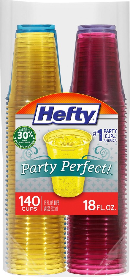 Party Perfect Tinted Plastic Cups, 18 oz./ 140 ct.