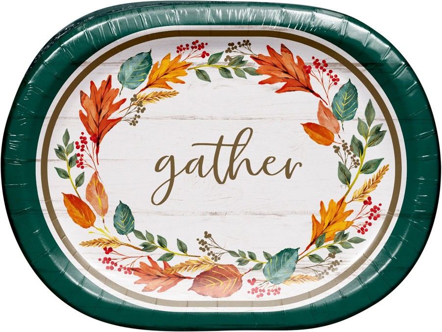 Autumn Oval Paper Plates, 50 ct.