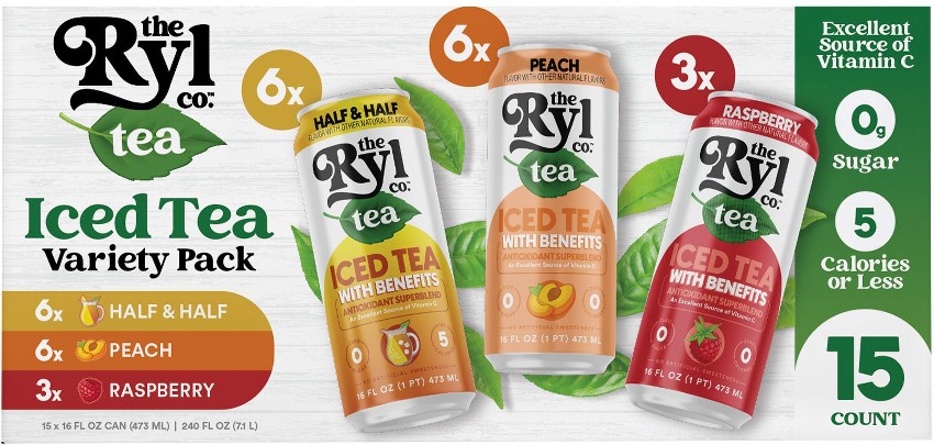 Iced Tea Variety, Half & Half Iced Tea, Peach Iced Tea, Raspberry Iced Tea, 15 pk./16 oz.