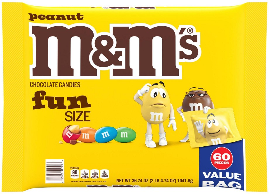 Fun Size Peanut Milk Chocolate Halloween Candy, Bulk Bag, 60 ct.