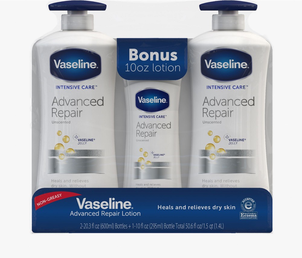 Intensive Care Body Lotion, Advanced Repair, Unscented, 2 pk./20 oz. + Bonus 10 oz. Lotion