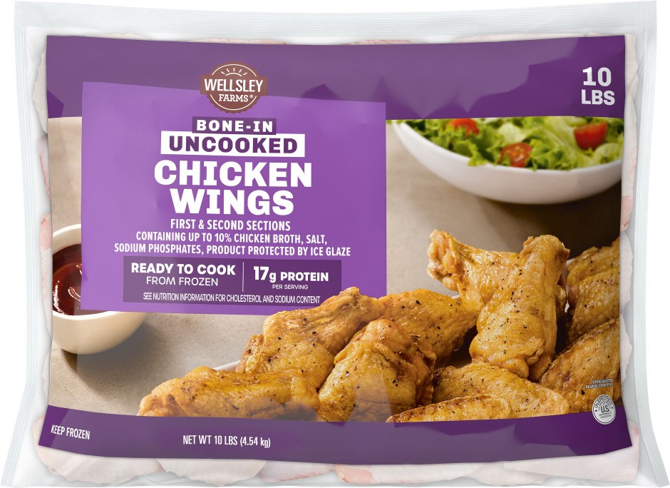 Raw Chicken Wings, Serves 23, 10 lbs.