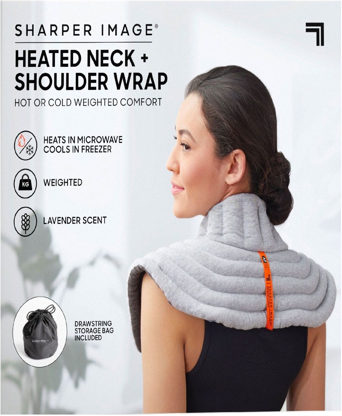 Heated Neck and Shoulder Aromatherapy Wrap, Lavender Scented Hot/Cold