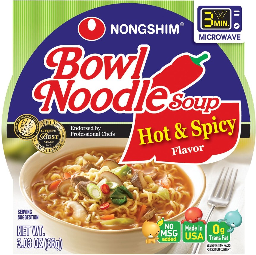 Hot & Spicy Bowl Noodle Soup, 12 pk./3.03 oz.
