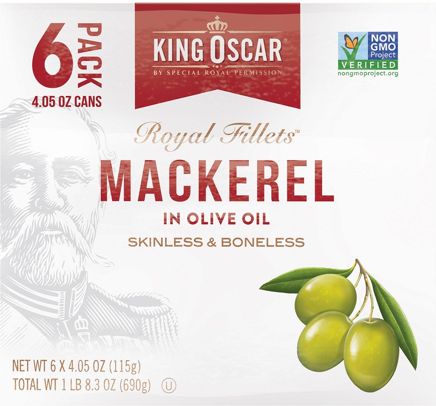 Wild Caught Skinless & Boneless Mackerel in Olive Oil, Cans, 6 pk./4.05 oz.