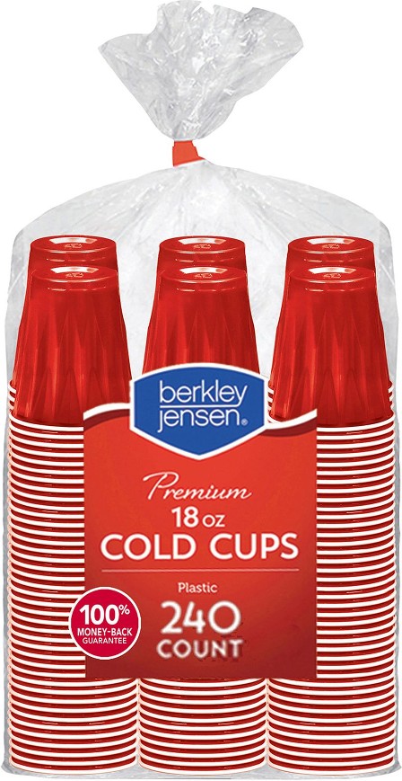 Premium Plastic Cups - Red, 18 oz./240 ct.