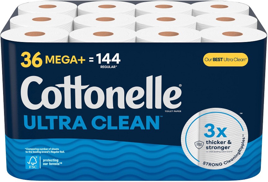 Ultra Clean 313-Sheet Toilet Paper, 36 Mega Plus Rolls