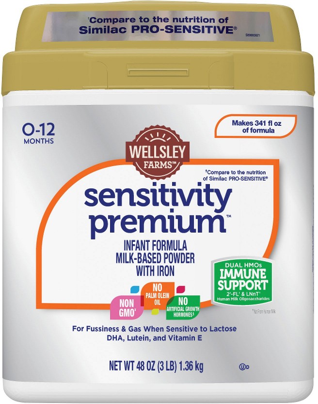 Sensitivity Premium Milk Based Powder Infant Formula With Iron, 48 oz.