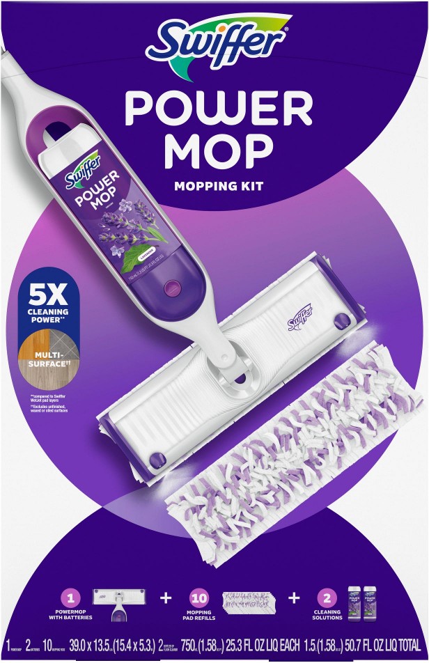 PowerMop Multi-Surface Floor Mop Kit, Lavender Scent