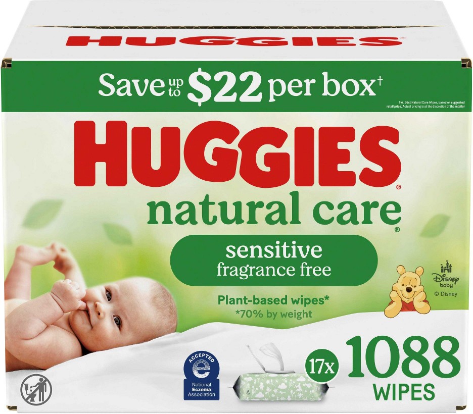 Unscented Natural Care Sensitive Baby Wipes, 1,088 ct.