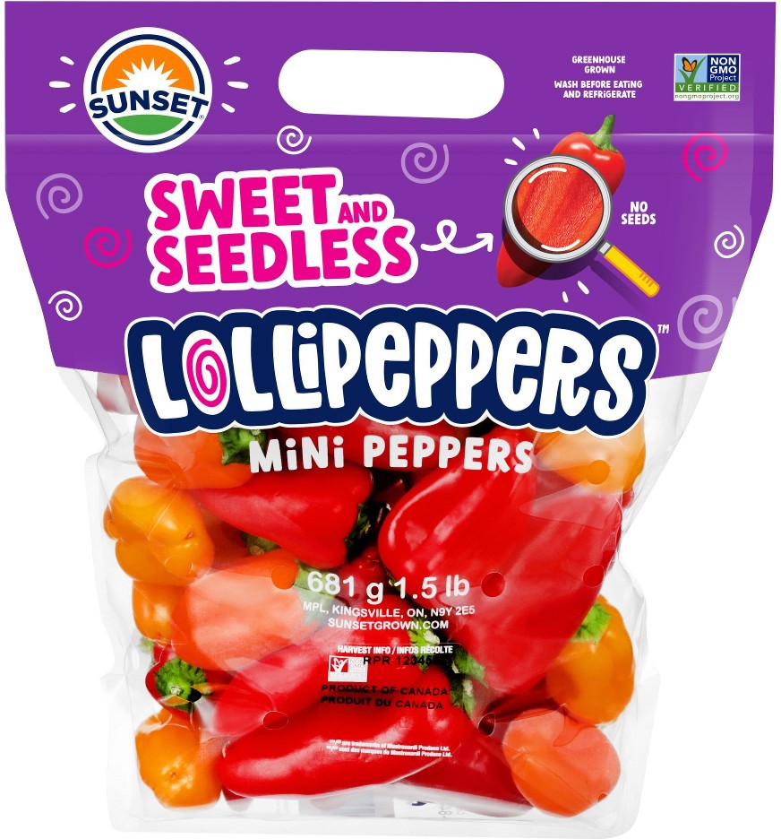 Lollipeppers, Seedless Mini Peppers, 1.5 lbs.
