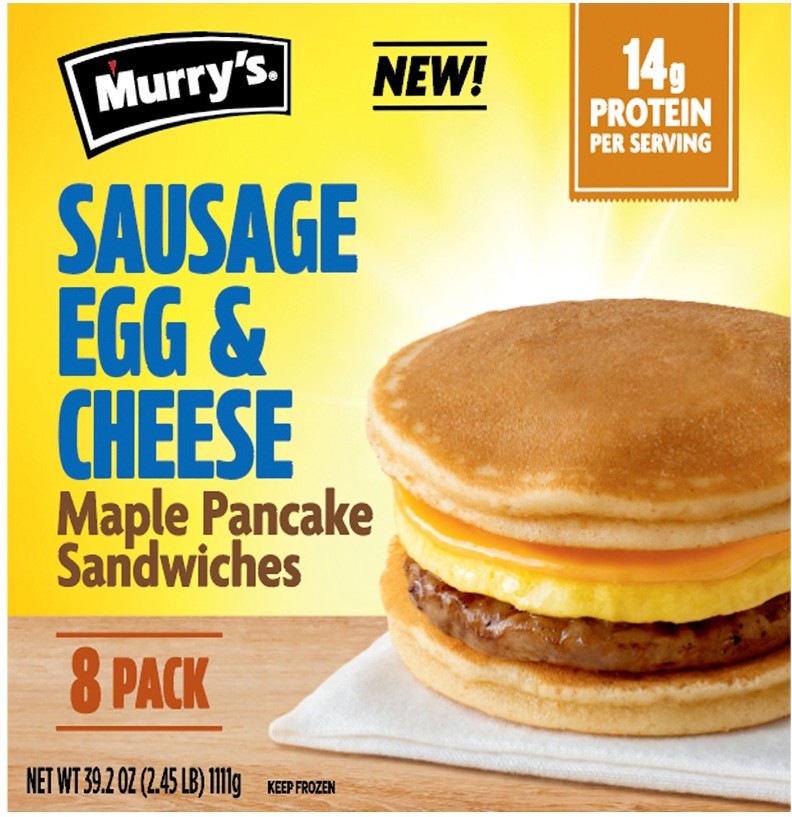 Sausage Egg and Cheese Maple Pancake Breakfast Sandwiches, Frozen, 8 ct.